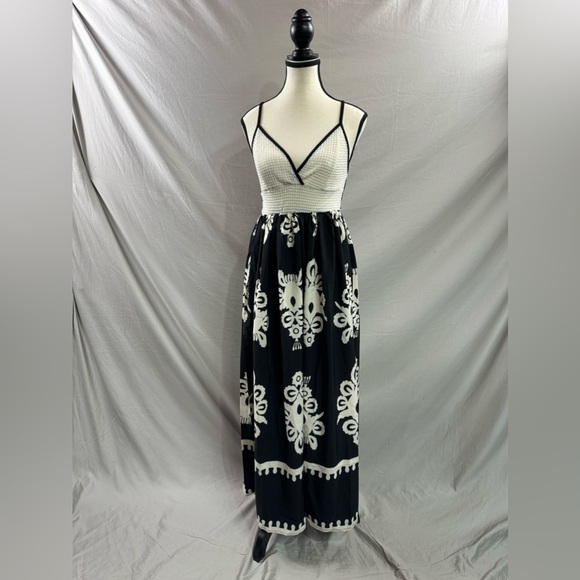 Boho Tribal Print Cami Dress Black/White - Picture 5 of 8